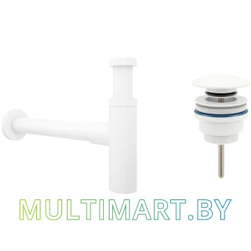 Сифон Wellsee Drainage System 182123003 (сифон, донный клапан, матовый белый)